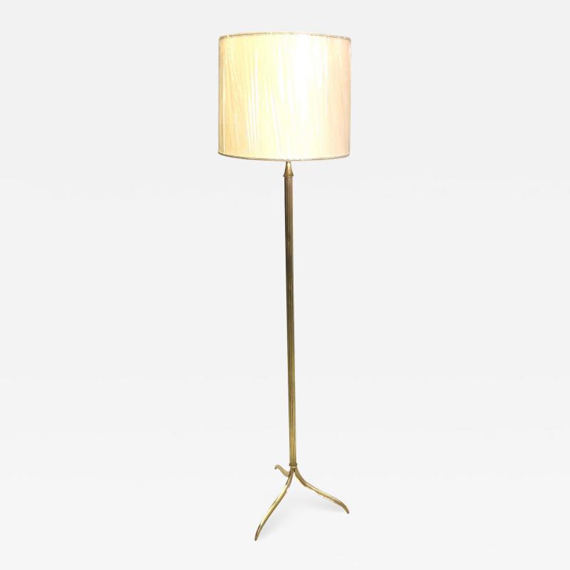 Maison Jansen French Mid Century Modern Neoclassical Brass Floor Lamp by Maison Jansen