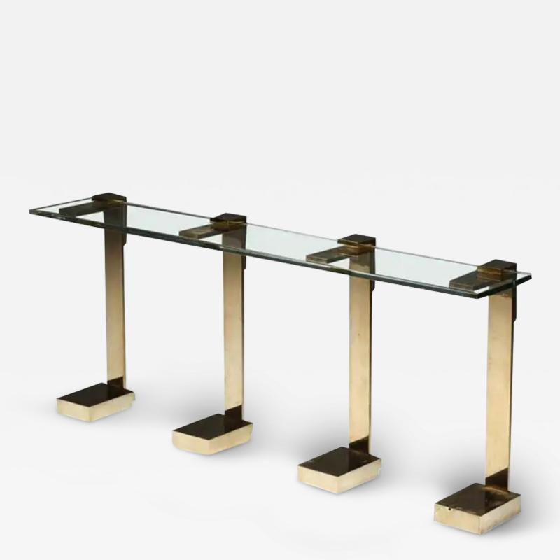 Maison Jansen Hollywood Regency Console Table in Brass in the Style of Maison Jansen 1970s