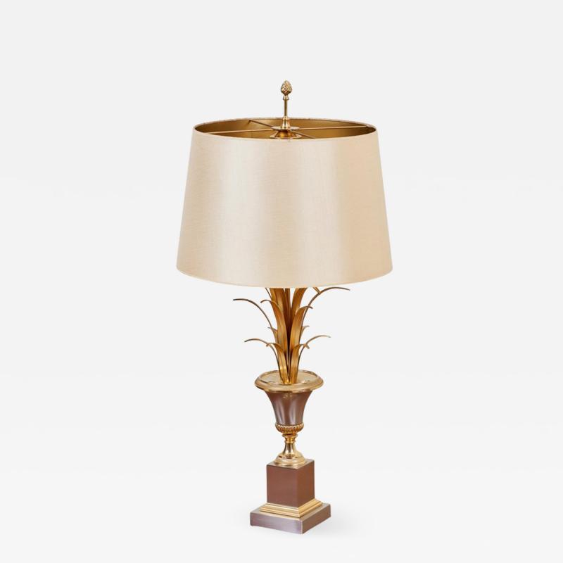 Maison Jansen Huge Maison Charles Pineapple Table Lamp in Brass and Chrome