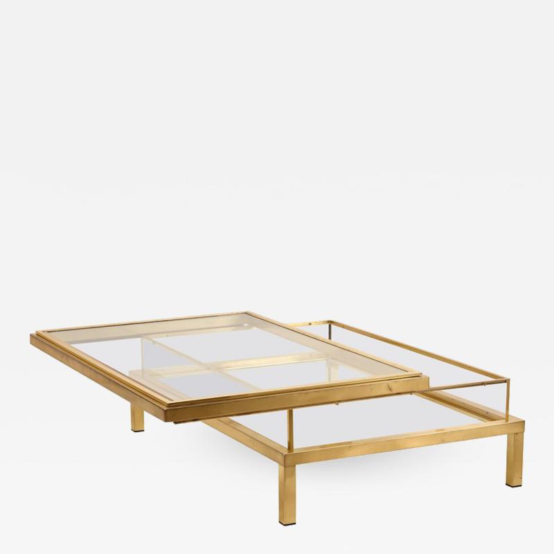 Maison Jansen Huge Maison Jansen Sliding Top Coffee Table Complete in Brass