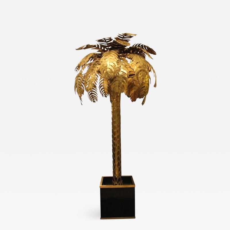 Maison Jansen Large 1970s palm tree floor lamp by Maison Jansen