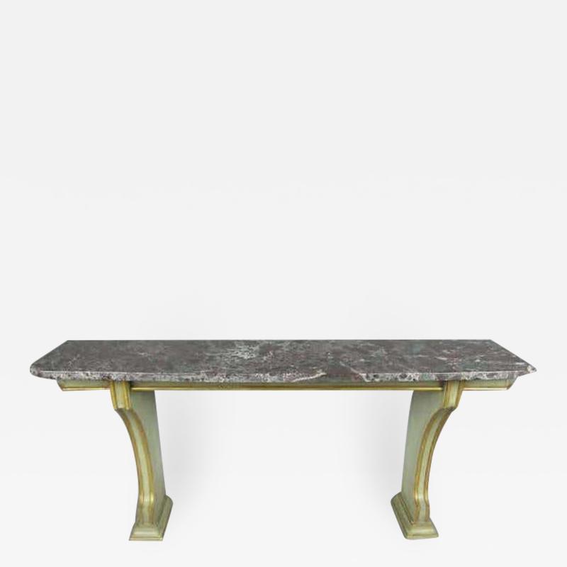 Maison Jansen Large French 1940s Polychrome and Marble Console by Maison Jansen