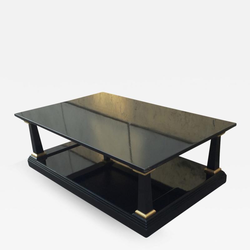 Maison Jansen Maison Jansen Big Long 2 Tier Black Lacquered Coffee Table