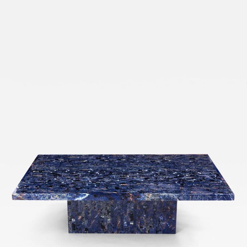 Maison Jansen Maison Jansen Lapis Lazuli marquetry coffee table 1970