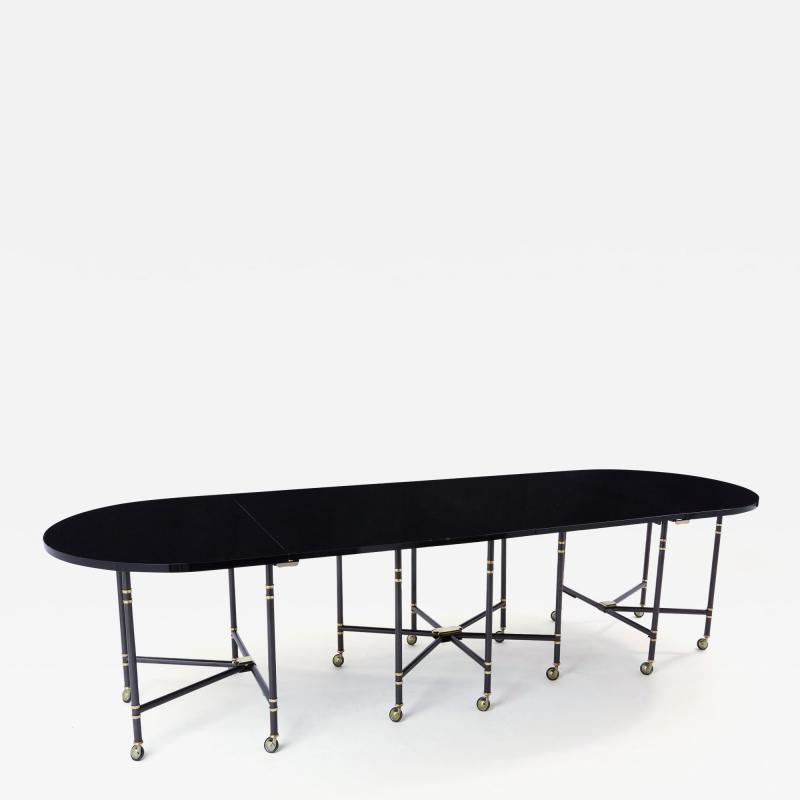 Maison Jansen Maison Jansen Royal dining table black lacquered top 1960s