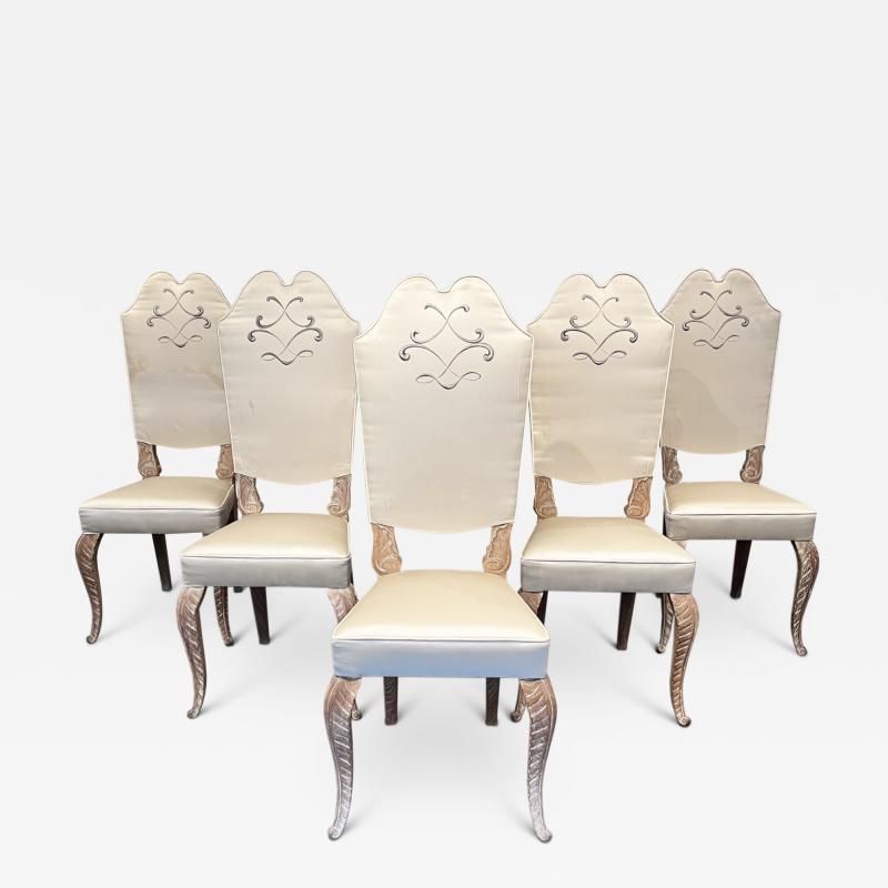 Maison Jansen Maison Jansen Set of 8 Dining Chairs circa 1940