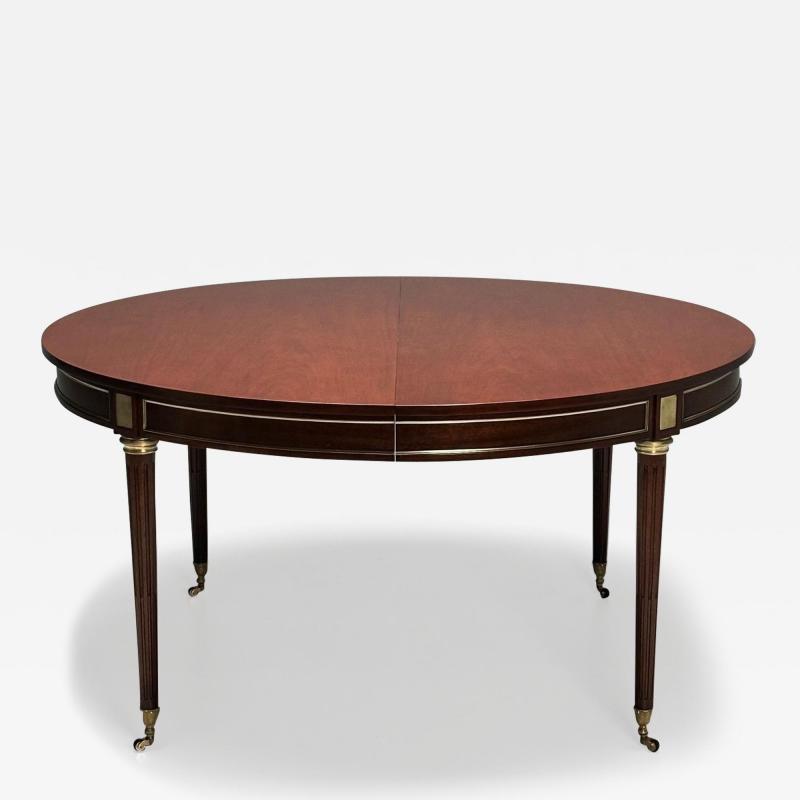 Maison Jansen Maison Jansen Style French Louis XVI Dining Table Circular Mahogany Bronze