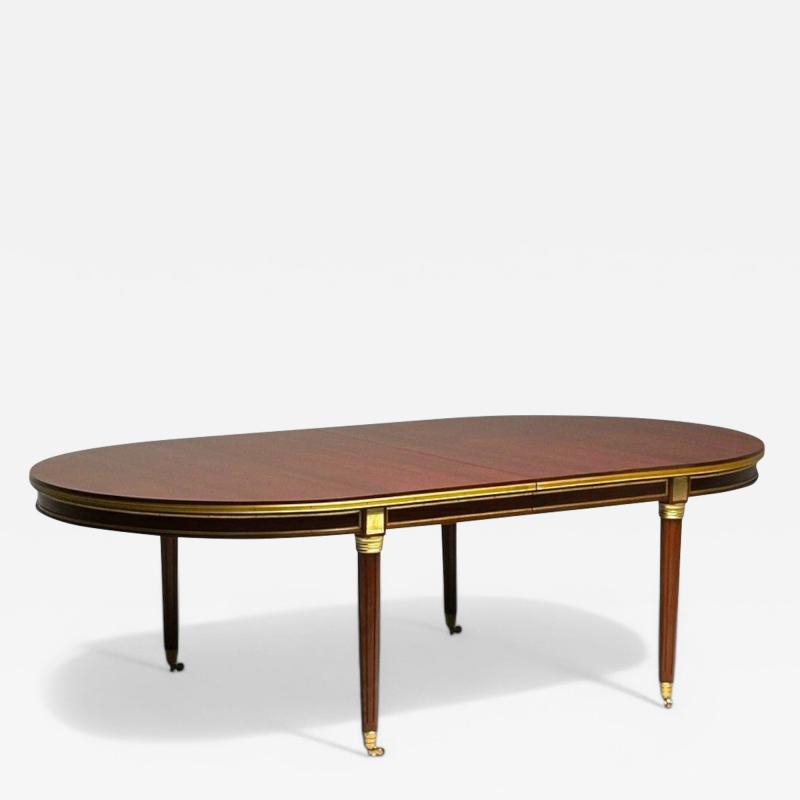 Maison Jansen Maison Jansen Style Hollywood Regency Dining Table Mahogany Bronze Louis XVI