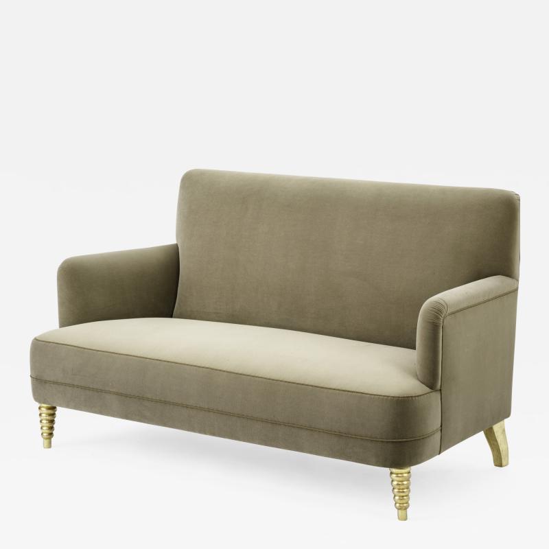 Maison Jansen Maison Jansen neo classical couch with gold leaf carved legs