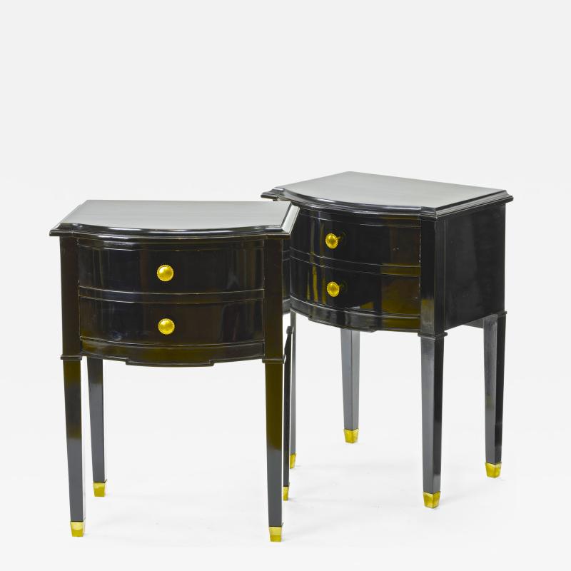 Maison Jansen Maison Jansen pair of black lacquered coffee table or side table