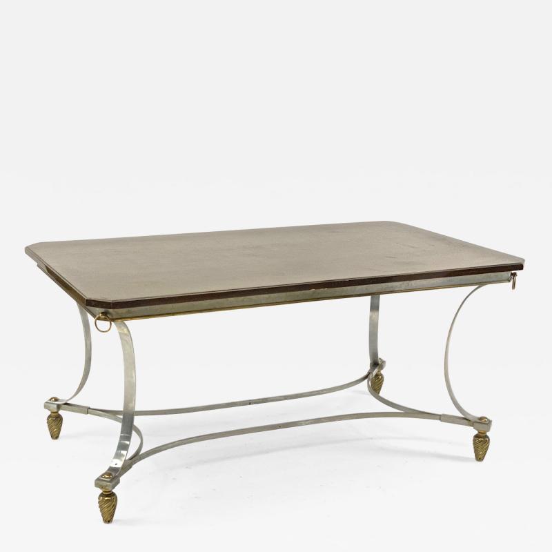 Maison Jansen Maison Jansen superb dinning table with metal base and bronze accent