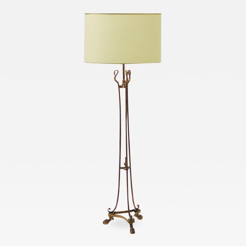 Maison Jansen Maison Jansen tripod swan refined gold bronze floor lamp