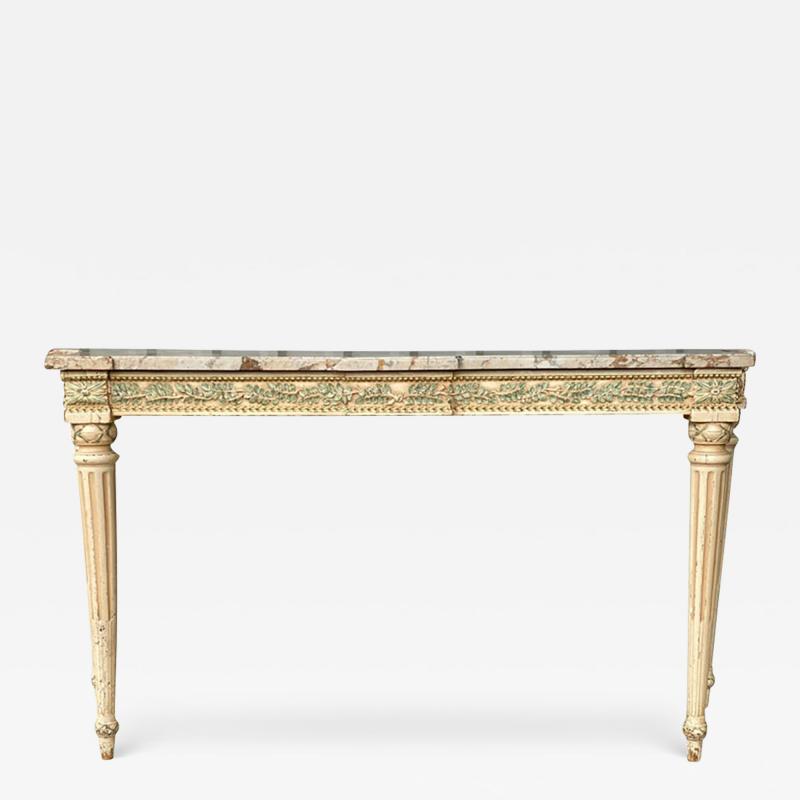 Maison Jansen Marble Top and Painted Console Table