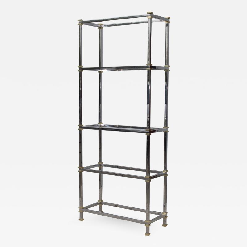 Maison Jansen Mid Century Modern Chrome And Brass Etagere