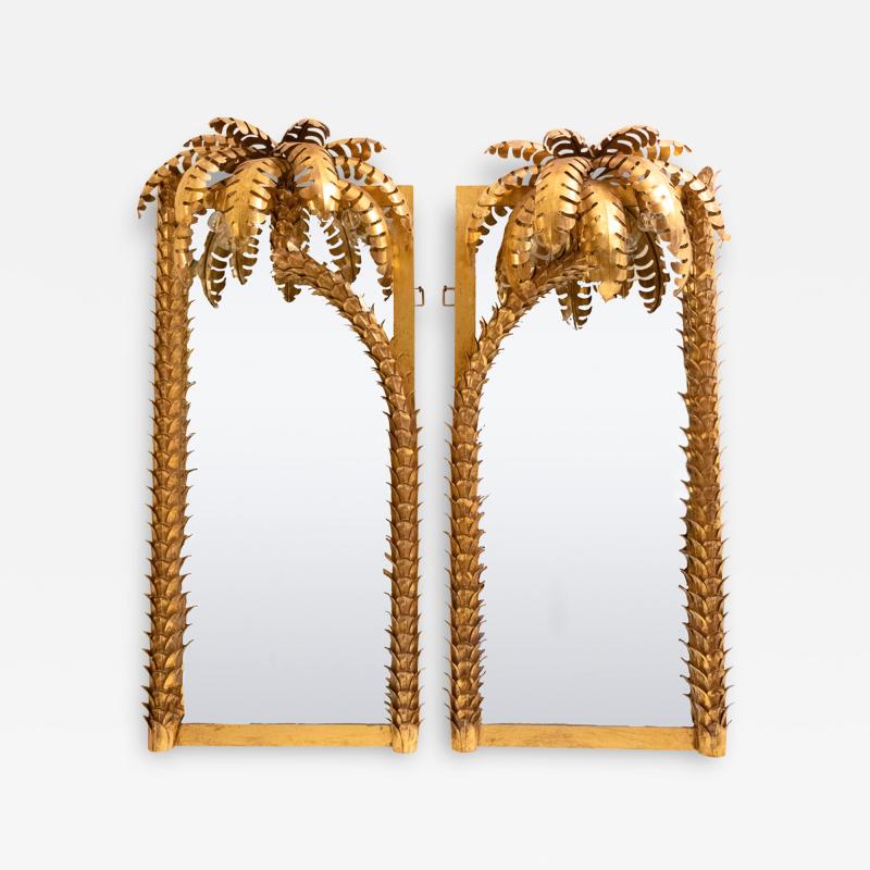 Maison Jansen Pair of Contemporary Palm Tree Mirrors in the Style of Maison Jansen 