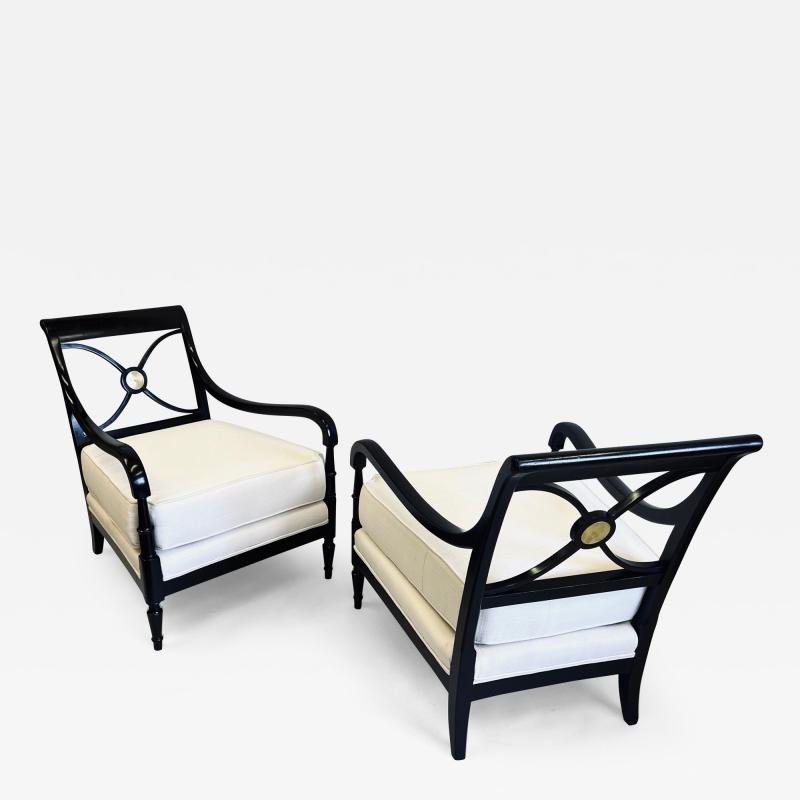 Maison Jansen Pair of French Modern Neoclassical Armchairs Lounge Chairs by Maison Jansen