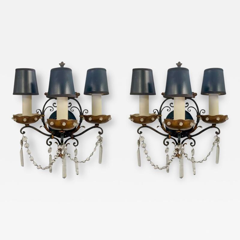 Maison Jansen Pair of a Classical Maison Jansen Style Wall Sconces