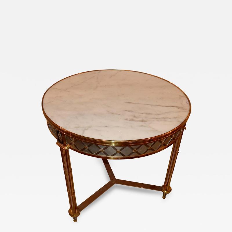 Maison Jansen Pedestal Table attributed to Maison Jansen in the Style of Adam Weisweiler