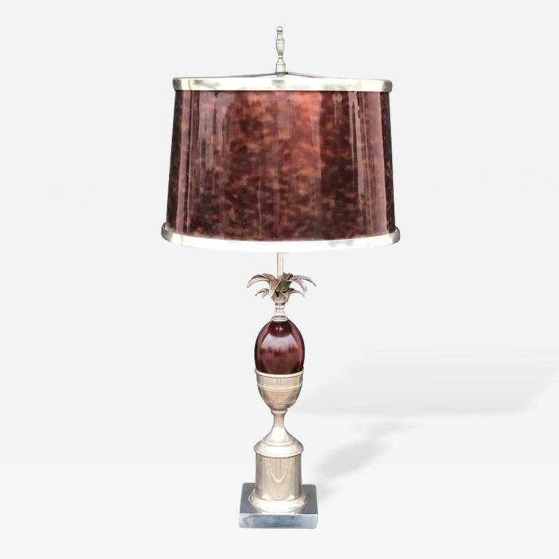 Maison Jansen Pineapple Lamp with Faux Tortoise Shell Shade in the Style of Maison Jansen