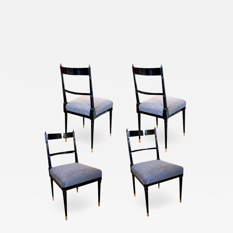 Maison Jansen Set of four lacquered Neoclassical side chairs by Maison Jansen