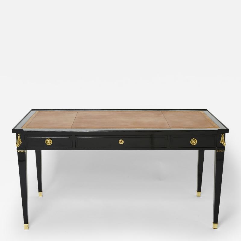 Maison Jansen Stamped Maison Jansen Louis XVI ebonized desk bureau plat 1950s