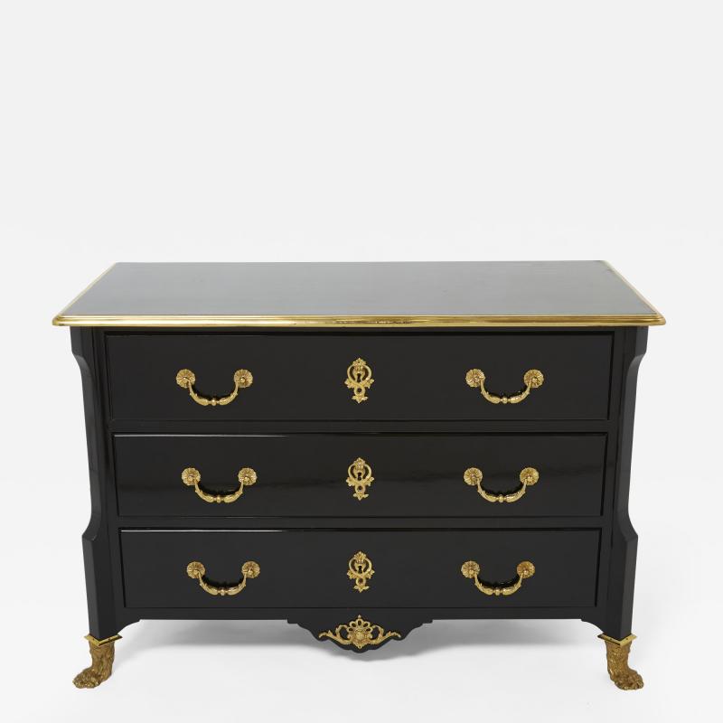 Maison Jansen Stamped Maison Jansen ebonized bronze chest of drawers 1950s