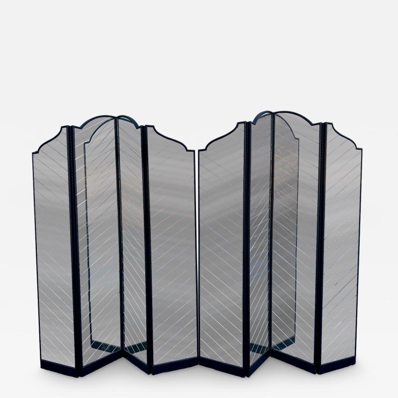 Maison Jansen Two Majestic Hollywood Regency Mirrored Screens Dividers Sold Individually