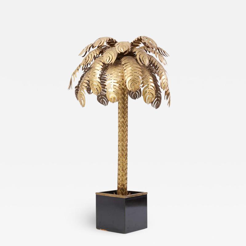 Maison Jansen Very Impressive Brass Palm Floor Lamp by Maison Jansen