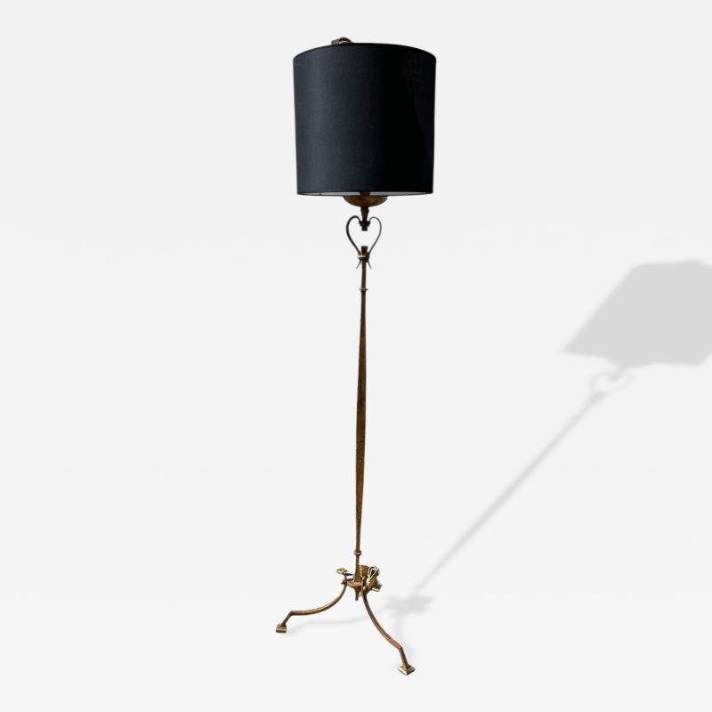 Maison Ramsay 1940s Gilt wrought iron floor lamp by Maison Ramsay