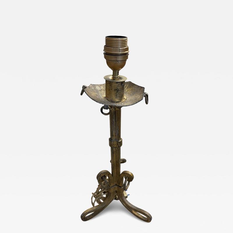 Maison Ramsay 1940s gilt iron table lamp by Maison Ramsay