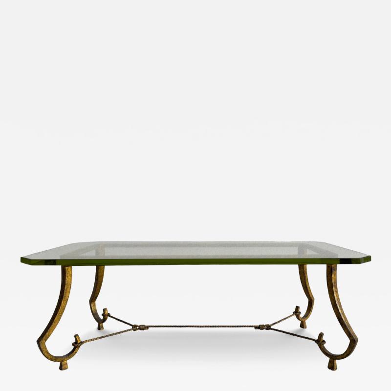Maison Ramsay Coffee table in gilded iron Edition Maison Ramsay Paris France circa 1960