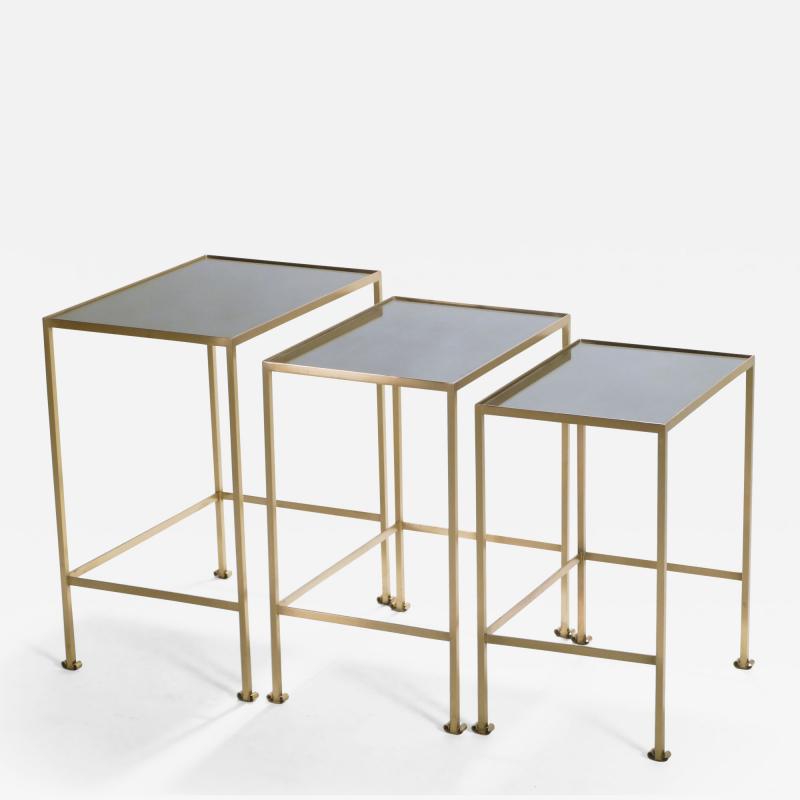 Maison Ramsay French Maison Ramsay brass nesting tables 1960s