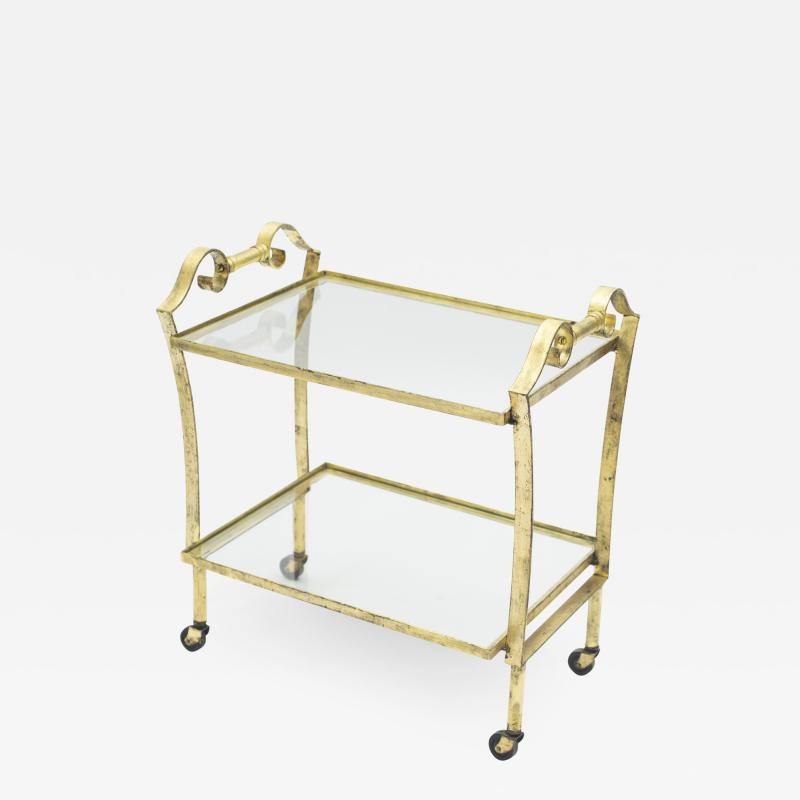 Maison Ramsay French neoclassical Maison Ramsay gilded iron bar cart 1940s