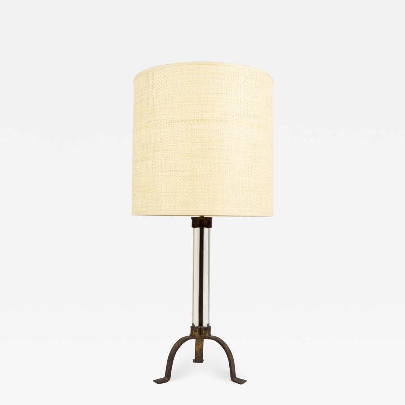 Maison Ramsay Gild wrougt iron and glass lamp by maison Ramsay
