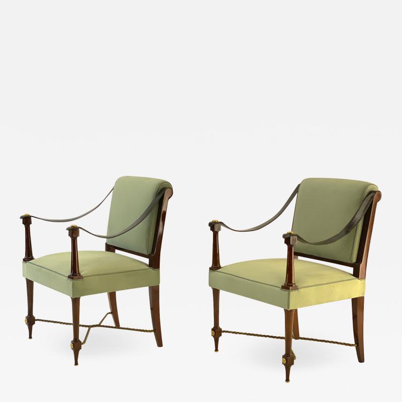Maison Ramsay Maison Ramsay stamped pair of classy Neo classical arm chair