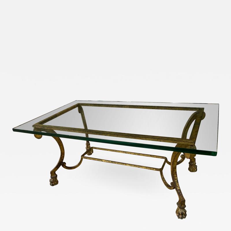 Maison Ramsay Maison Ramsay superb refined gold leaf wrought iron coffee table