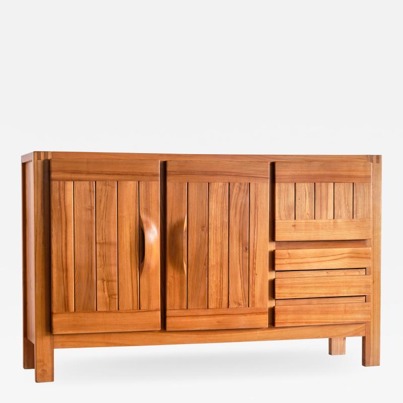 Maison Regain Maison Regain High Sideboard in Solid Elm France 1970s