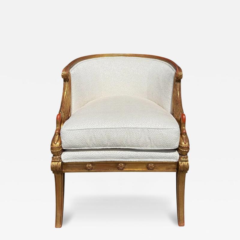 Maitland Smith Maitland Smith Swan Arm Giltwood Occasional Chair