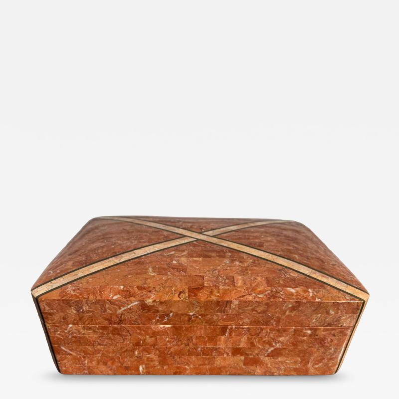 Maitland Smith Maitland Smith Tesseliated Marble Decorative Box