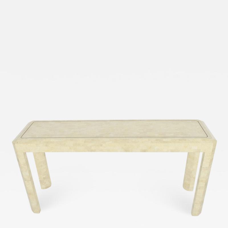 Maitland Smith Maitland Smith Tessellated Marble Console with Brass Inlay