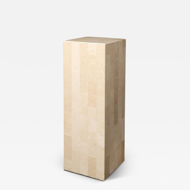 Maitland Smith Mid Century Modernist Tessellate Stone Pedestal by Maitland Smith