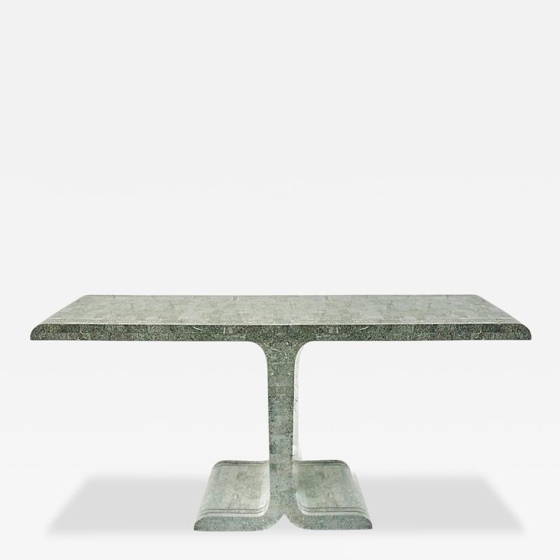 Maitland Smith Tessellated Marble w Brass Inlay Console 1970