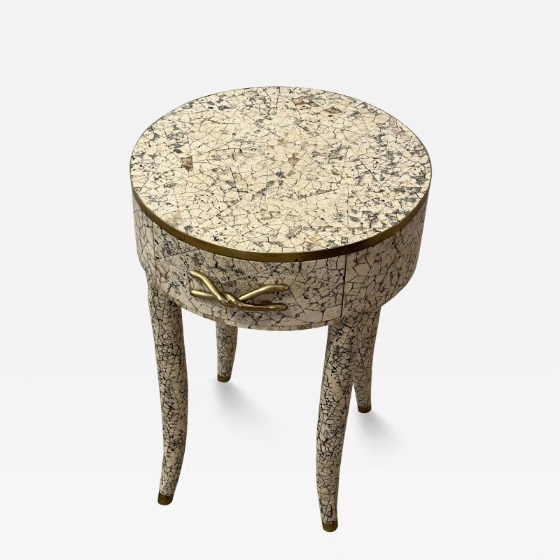 Maitland Smith Tessellated Stone Accent Table