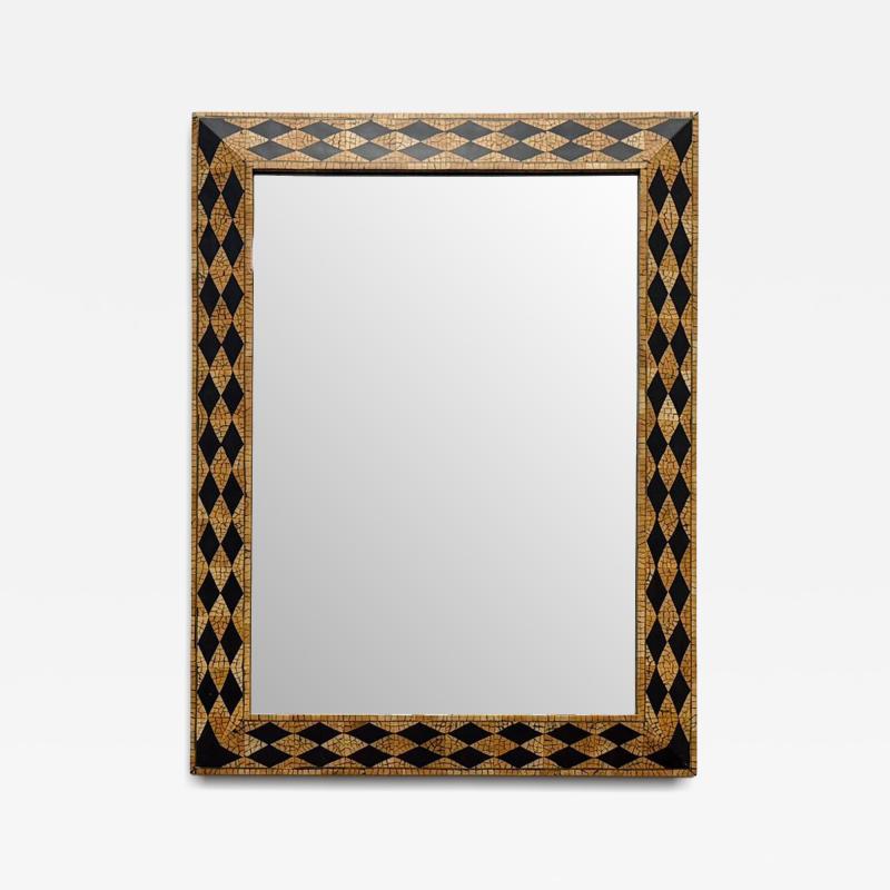 Maitland Smith Vintage Maitland Smith Harlequin Inlaid Coconut Shell Mirror