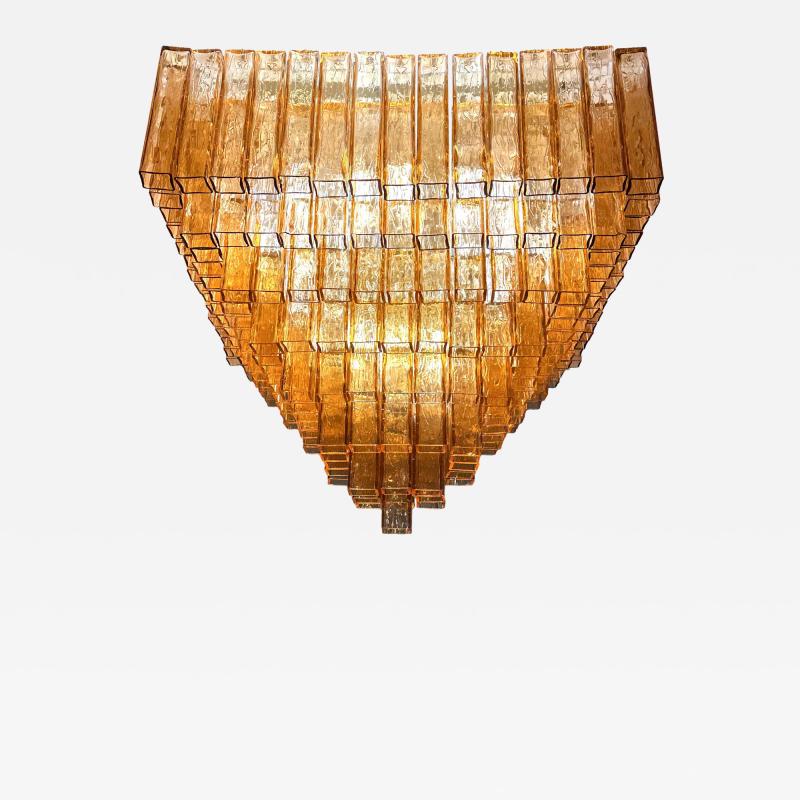 Majestic Luxury Venetian Amber Ros Murano Glass Squared Elements 