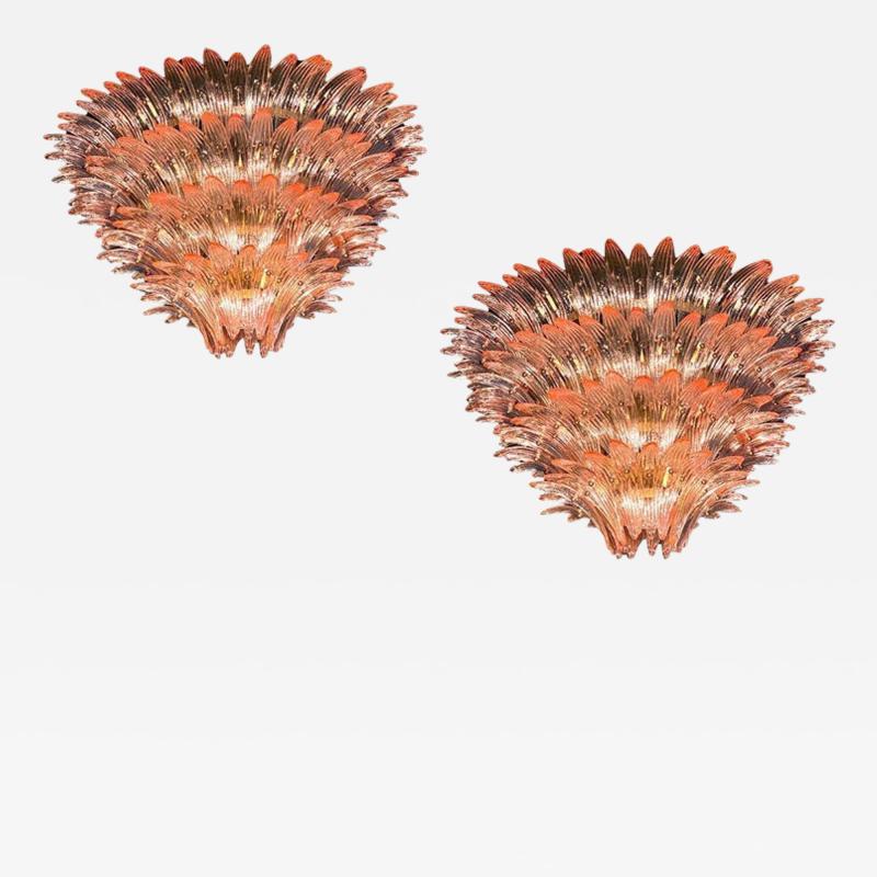 Majestic Pink Murano Palmette Chandelier