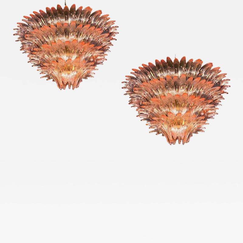 Majestic Pink Murano Palmette Chandelier