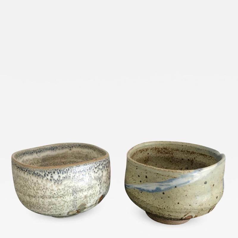 Makoto Yabe A Set of Two Zen Tea Bowls Chawan by Makoto Yabe