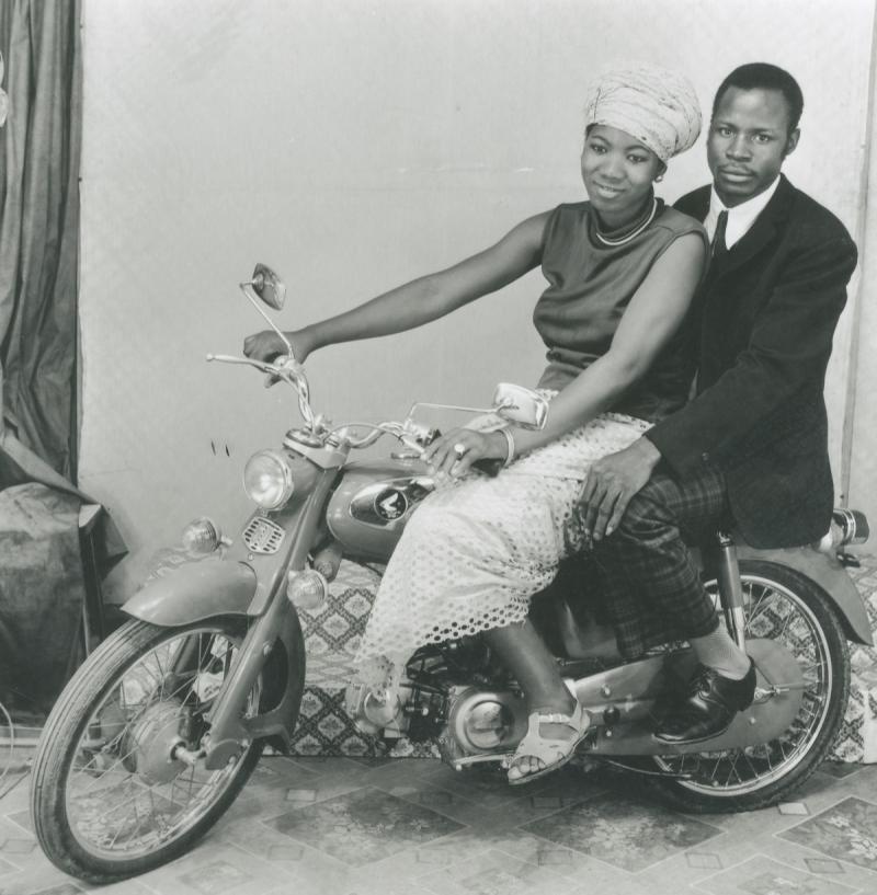 Malick Sidib Couple on Motor Bike Bamako