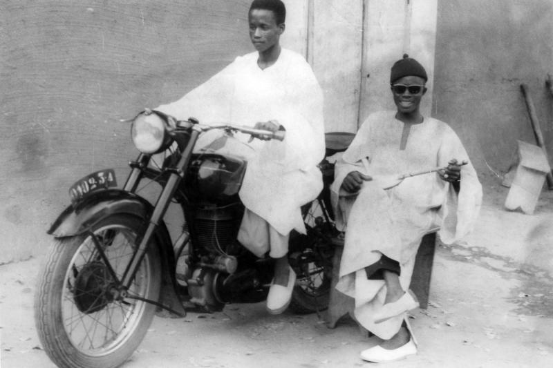 Malick Sidib Sissako Mamadou and Niaro with Motorbike